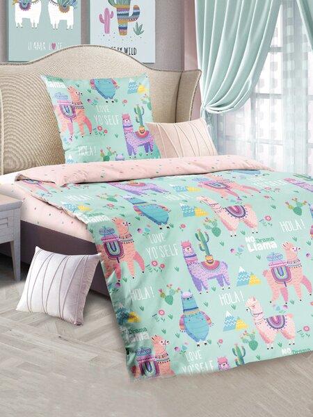 Комплект постельного белья Для дома Россия Розовый светлый Ламы (фото 1)