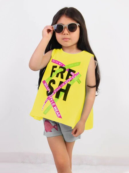 Майка Девочкам Bonito Жёлтый Надпись (фото 1)