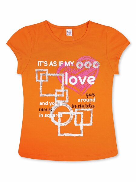 Футболка Девочкам Bonito Оранжевый Надпись (фото 1)
