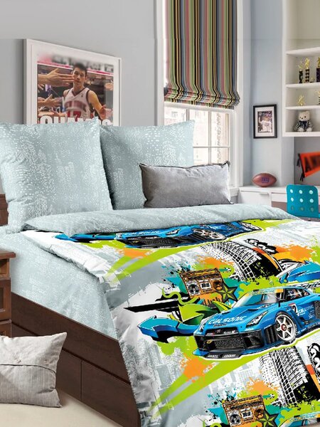 Комплект постельного белья Для дома Россия Серый Машина (фото 1)