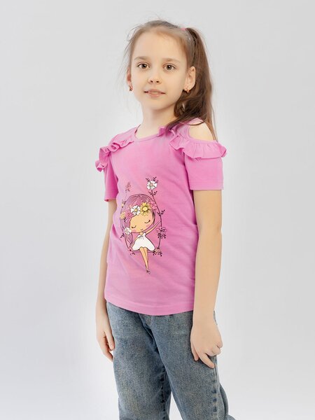 Футболка Девочкам Лунёва Розовый Девочка (фото 1)