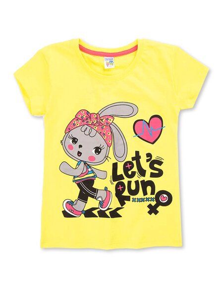 Футболка для девочки Девочкам Baby style Жёлтый Зайка (фото 1)