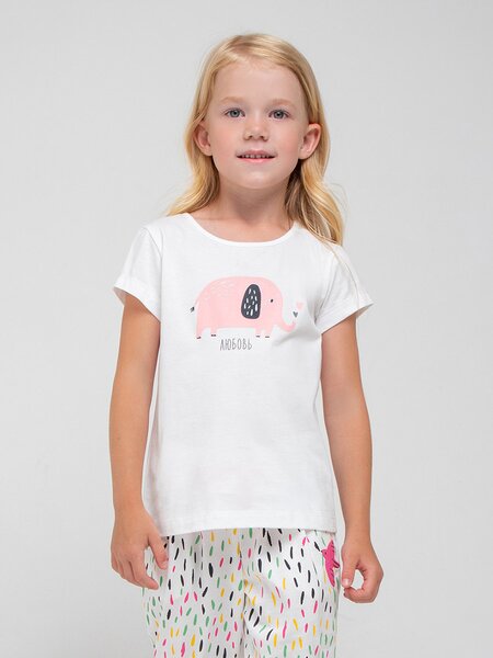 Футболка Девочкам Crockid Молочный Слонёнок (фото 1)