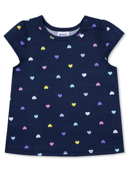 Футболка Девочкам Юлала Чернильный Сердечки (фото 1)