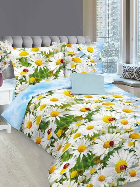 Комплект постельного белья Для дома Россия Голубой Цветы (фото 1)