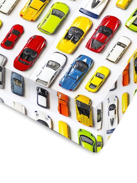 Простыня на резинке Для дома Россия Белый Машинки (фото 1)