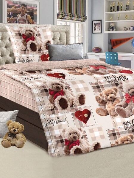 Комплект постельного белья Для дома Россия Бежевый Мишки (фото 1)