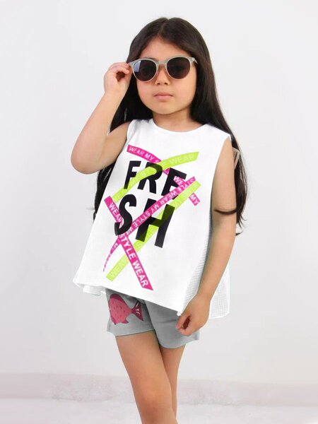 Майка Девочкам Bonito Белый Надпись (фото 1)