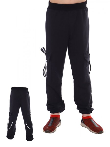 Джоггеры Мальчикам Россия Чёрный Без рисунка (фото 1)
