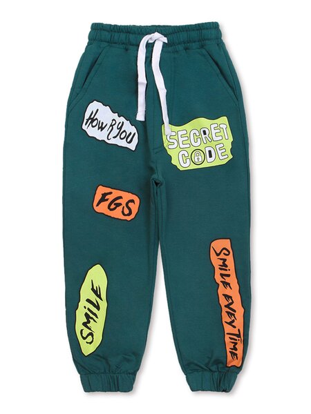 Брюки Мальчикам Bonito Зелёный тёмный Надписи (фото 1)
