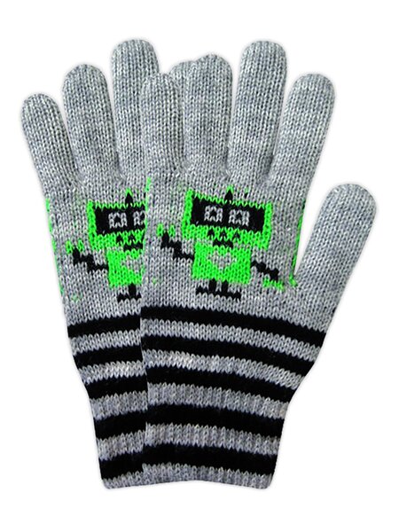 Перчатки для мальчика Мальчикам Россия Серый меланж Робот (фото 1)
