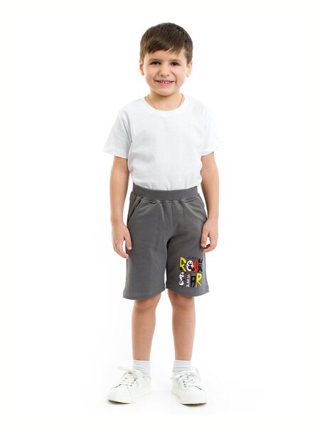 Шорты Мальчикам Baby style Серый тёмный Надпись (фото 1)