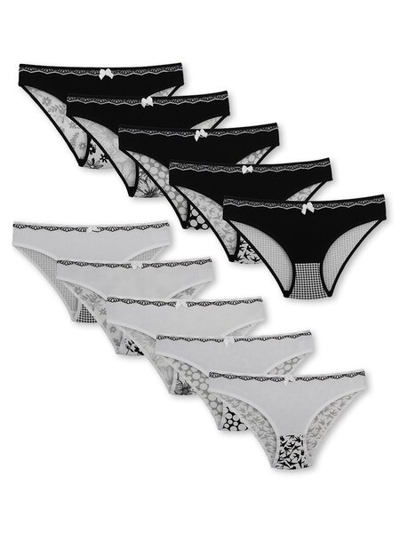 Трусы Женщинам Nicoletta Чёрный; Белый Микс (фото 1)