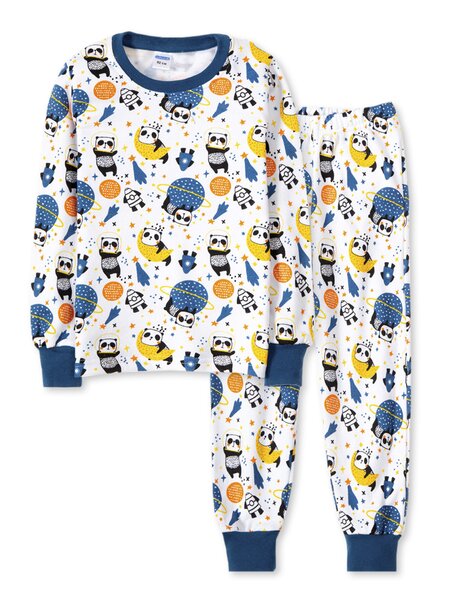 Пижама Мальчикам Sladikmladik Белый; Синий тёмный Панды (фото 1)
