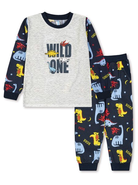 Пижама Мальчикам Takro Серый меланж; Чернильный Динозавры (фото 1)