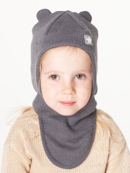 Шлем Мальчикам Россия Серый тёмный Мишка (фото 1)