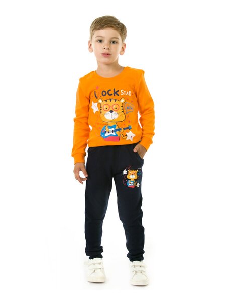 Костюм Мальчикам Baby style Оранжевый; Чернильный Тигр (фото 1)