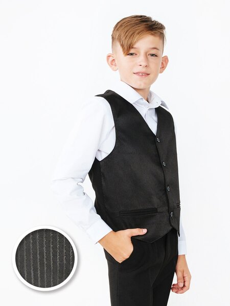Костюм (жилет + брюки) Мальчикам Россия Чёрный Полоска (фото 1)