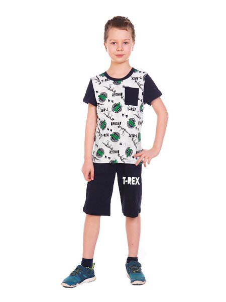 Костюм Мальчикам Россия Серый светлый; Чёрный Динозавр (фото 1)