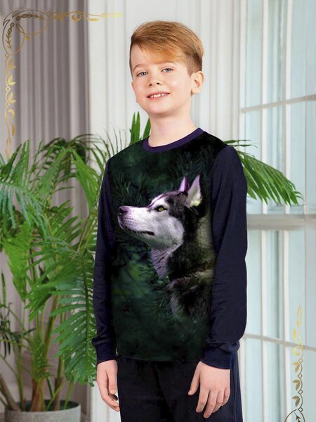 Пижама Мальчикам Стиляж Чернильный Собачка (фото 1)