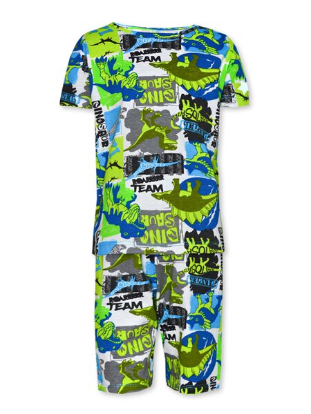 Пижама Мальчикам Baby style Белый; Зелёный Динозавры (фото 1)