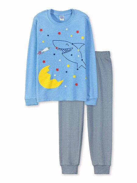 Пижама Мальчикам Sladikmladik Голубой; Серый Акула (фото 1)