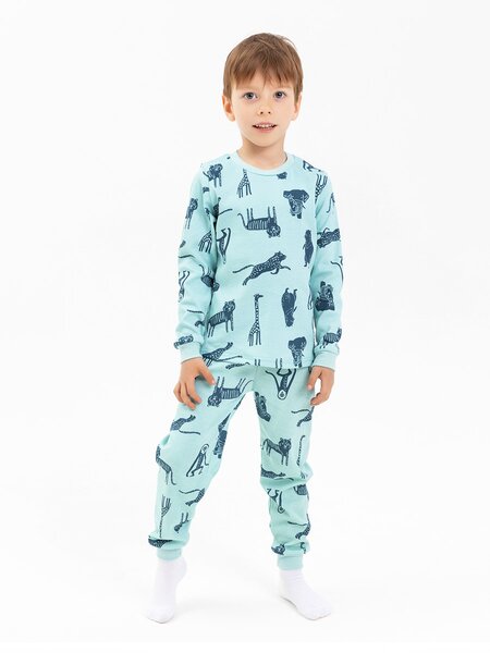 Пижама Мальчикам Sladikmladik Голубой Зверята (фото 1)