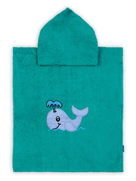 Халат-пончо Мальчикам Bonito Изумрудный Кит (фото 1)