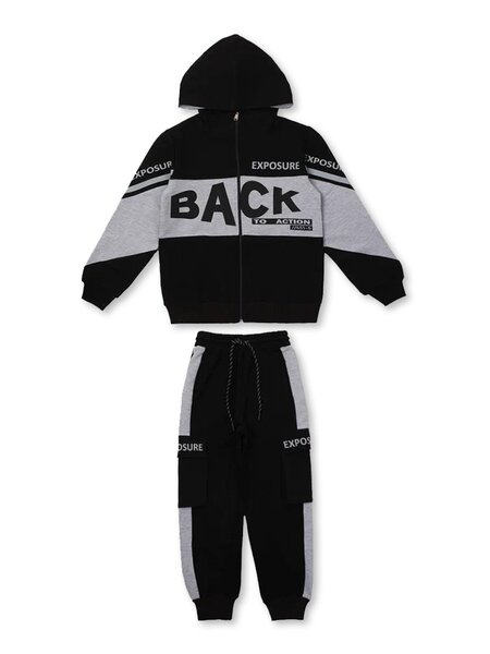 Костюм Мальчикам Bonito Серый меланж; Чёрный Надпись (фото 1)