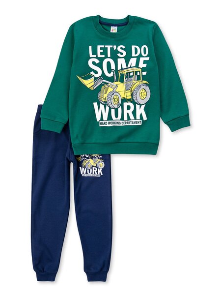 Костюм Мальчикам Baby style Зелёный тёмный; Чернильный Трактор (фото 1)