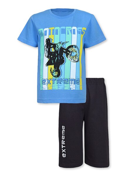 Костюм Мальчикам Лунёва Синий светлый; Графит Мотоцикл (фото 1)