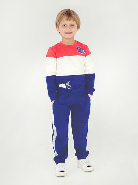 Костюм спортивный Мальчикам Юлала Ультрамарин; Красный; Белый Полоска (фото 1)