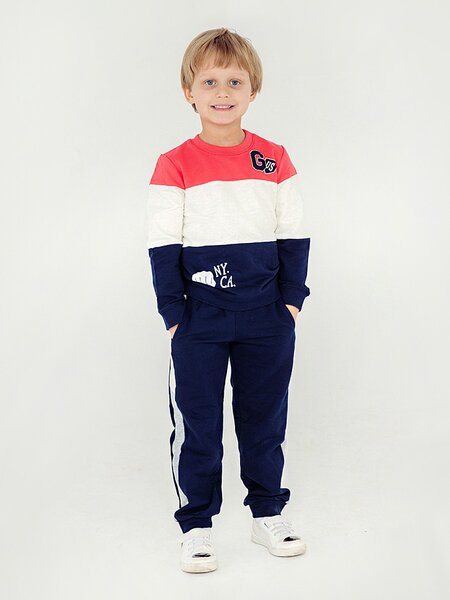 Костюм спортивный Мальчикам Юлала Чернильный; Красный; Белый Полоска (фото 1)