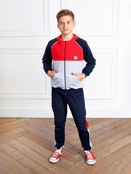 Костюм Мальчикам Стиляж Красный; Чернильный Нашивка (фото 1)