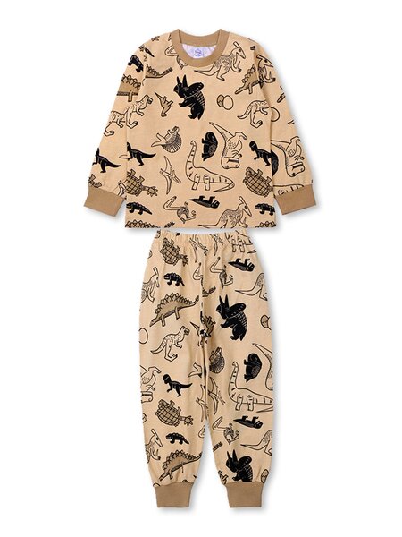 Пижама Мальчикам Bonito Коричневый светлый Динозавры (фото 1)