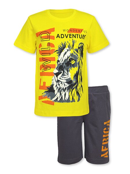 Костюм Мальчикам Лунёва Жёлтый; Графит Лев (фото 1)