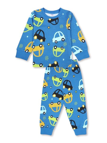Пижама Мальчикам Bonito Серо-синий Машинки (фото 1)