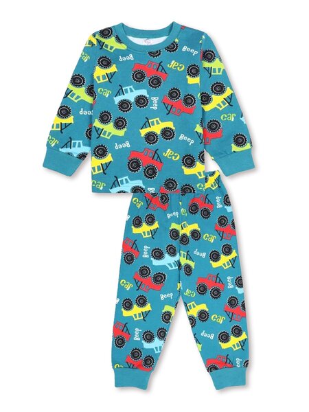 Пижама Мальчикам Bonito Бирюзовый тёмный Машинки (фото 1)