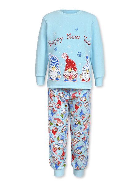 Пижама Мальчикам Лунёва Голубой светлый Дед Мороз (фото 1)