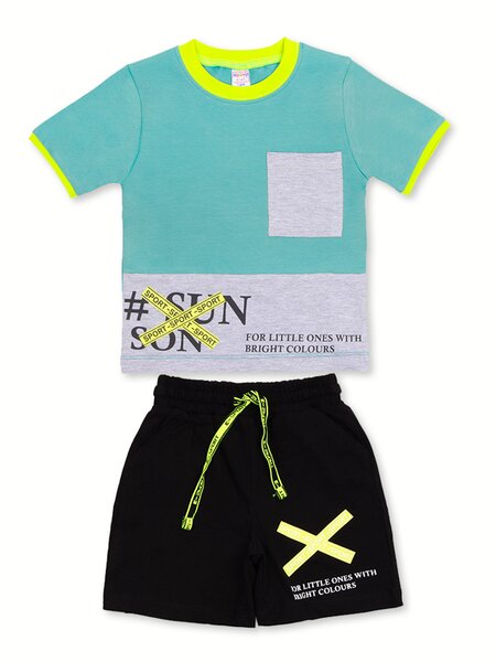 Костюм Мальчикам Bonito Серо-зелёный; Чёрный Надпись (фото 1)