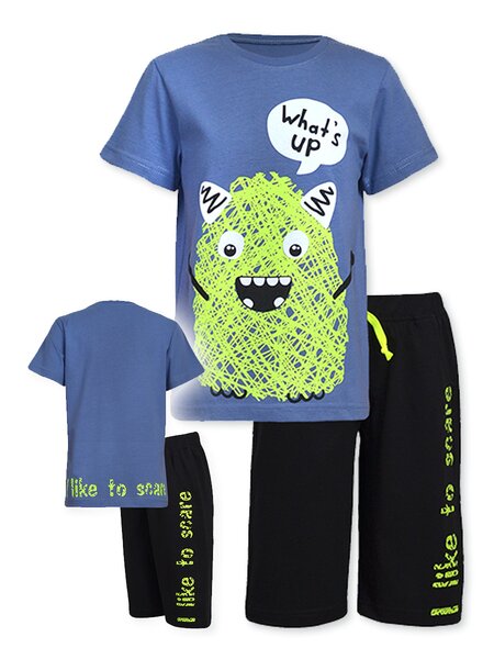 Костюм Мальчикам Лунёва Серо-синий Монстрик (фото 1)