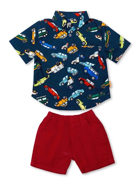 Костюм Мальчикам Bonito Чернильный; Бордовый Машинки (фото 1)