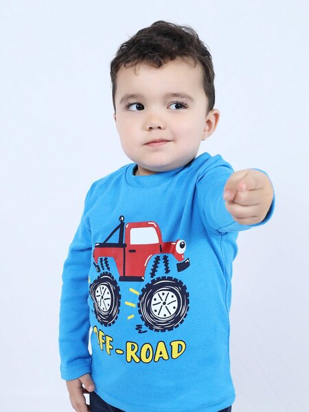 Лонгслив Мальчикам Bonito Синий Монстртрак (фото 1)