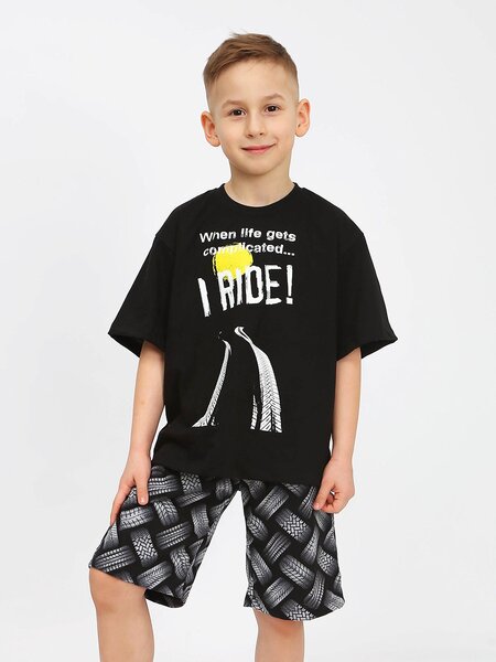 Костюм Мальчикам Ивашка Чёрный Надпись (фото 1)