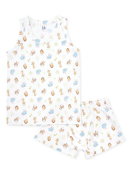 Комплект Мальчикам K&r baby Белый; Голубой Зверята (фото 1)