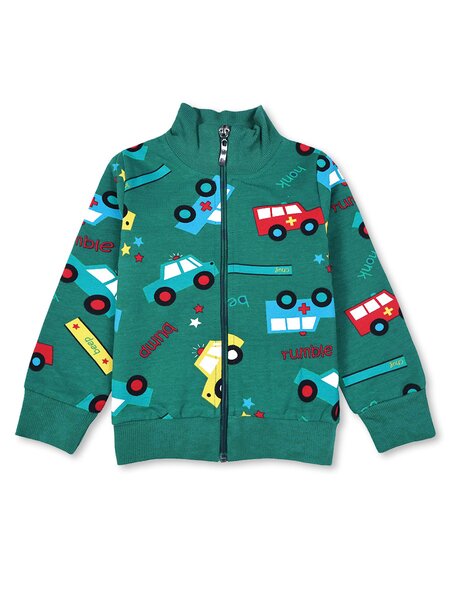 Толстовка Мальчикам Bonito Зелёный тёмный Машинки (фото 1)