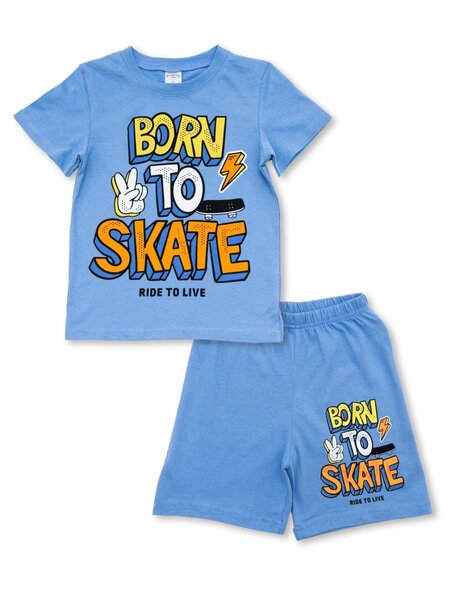 Костюм Мальчикам Узбекистан Синий светлый Надпись (фото 1)