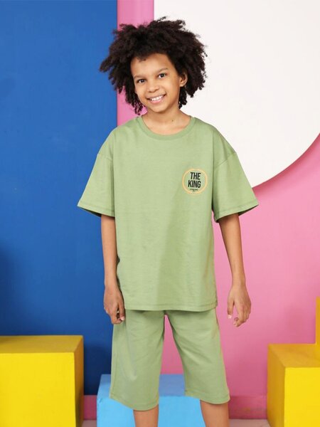 Костюм Мальчикам Baby style Хаки Надпись (фото 1)