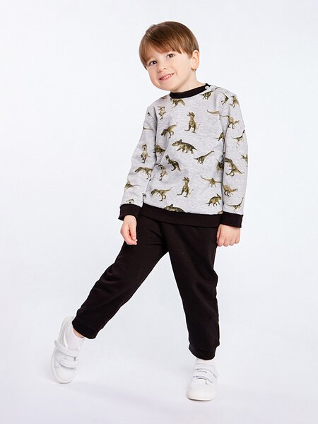 Костюм Мальчикам Юлала Серый; Чёрный Динозавры (фото 1)