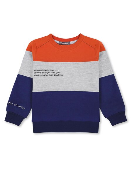 Джемпер Мальчикам Bonito Кирпичный; Серый меланж Надписи (фото 1)